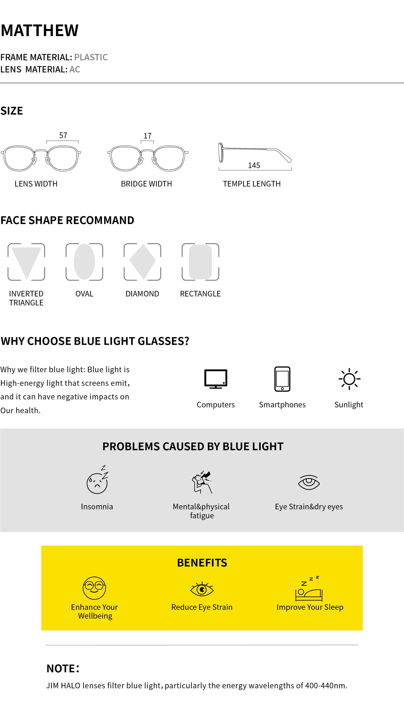 Square Blue Light Glasses | Matthew