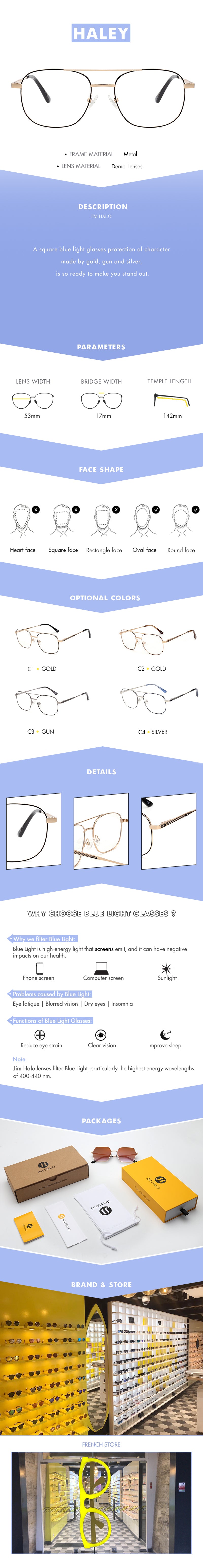 A square blue light glasses protection of character made by gold, gun and silver, is so ready to make you stand out.