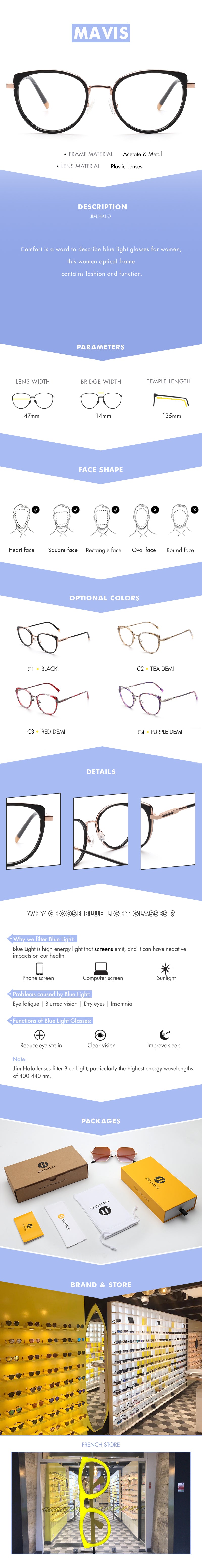 Comfort is a word to describe blue light glasses for women, this women optical frame contains fashion and function.