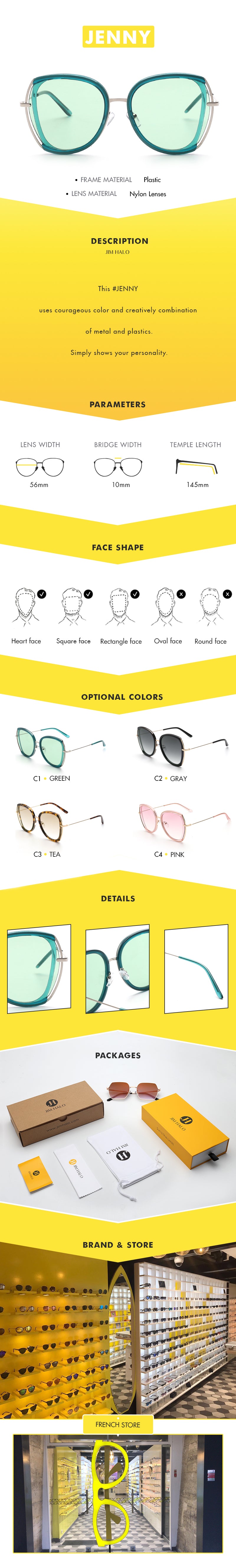 This #JENNY uses courageous color and creatively combination of metal and plastics.Simply shows your personality.