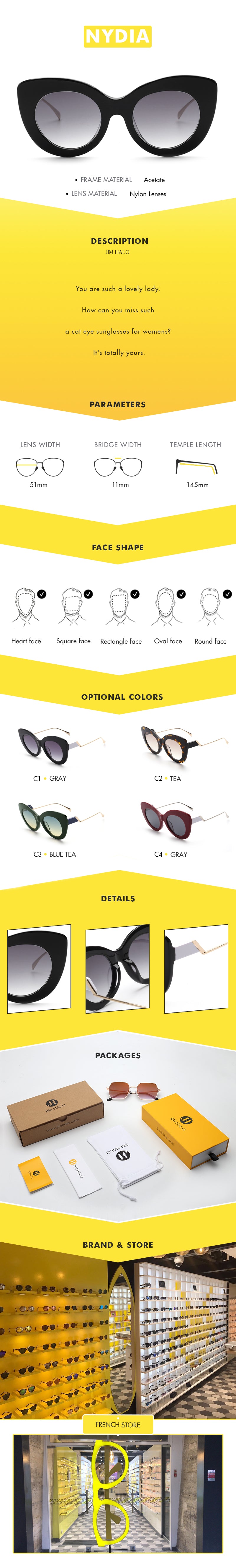You are such a lovely lady. How can you miss such a cat eye sunglasses for womens? It's totally yours.