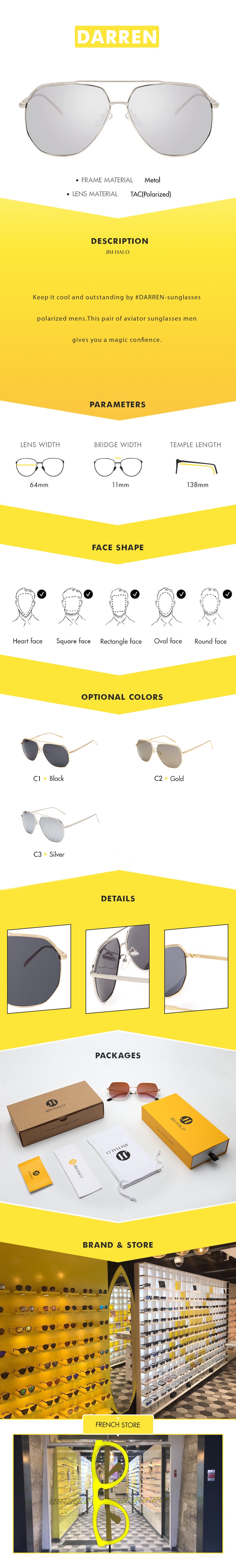 Keep it cool and outstanding by #DARREN-sunglasses polarized mens. This pair of aviator sunglasses men gives you a magic confience.