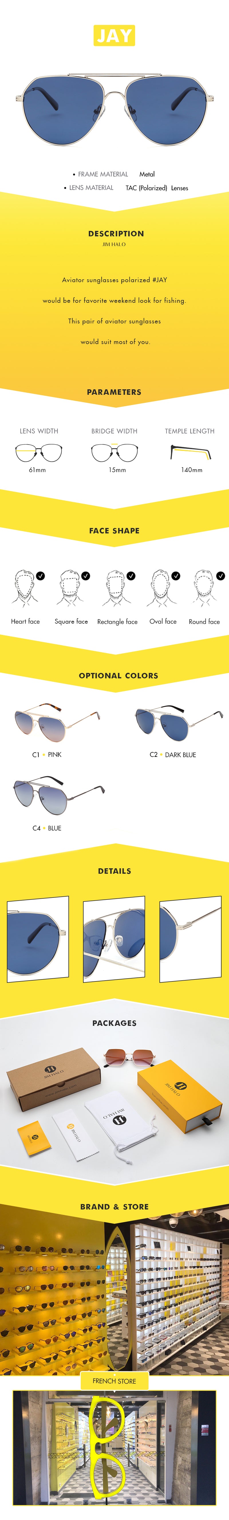 Aviator sunglasses polarized #JAY would be for favorite weekend look for fishing This pair of aviator sunglasses would suit most of you.