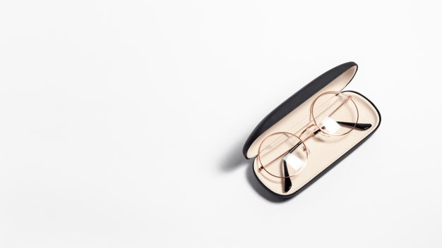 eyeglasses on the case