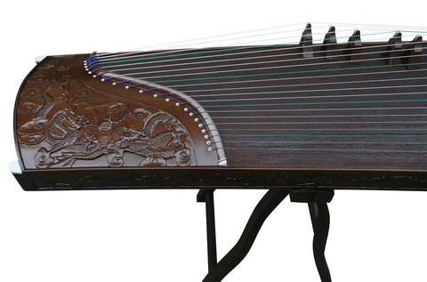コンサート級彫り老楠木古箏楽器中国ツィターハープ販売