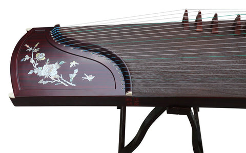 専業級花鳥彫り紅檀古箏楽器中国ハープ販売