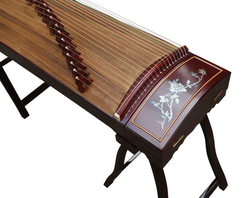専業級花鳥彫り紅檀古箏楽器中国ハープ販売