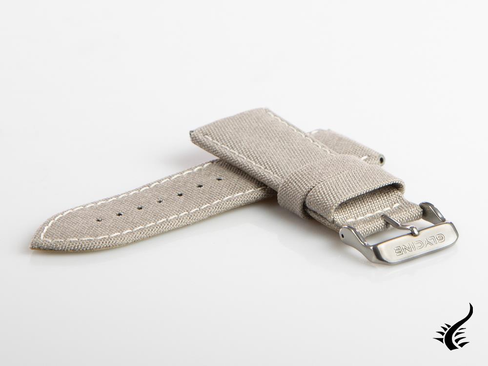 Glycine, Fabric strap, 24mm, Grey, CBIGGR-24