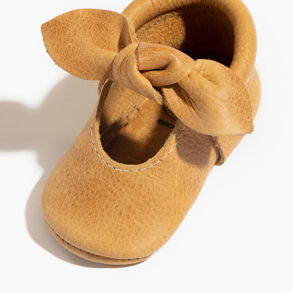 Beehive State Knotted Bow Baby Shoe