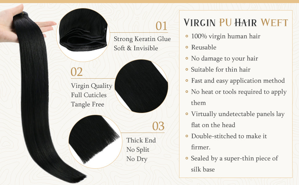 virgin flat slik weft