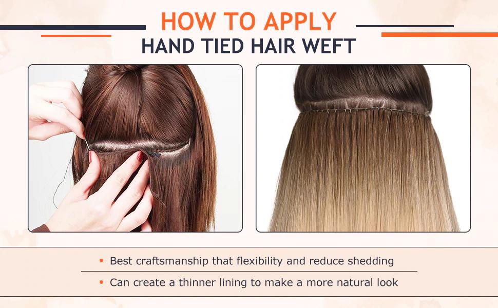 how to apply hand tied weft