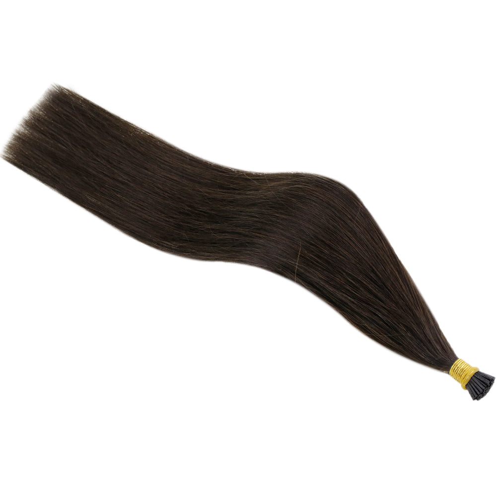 I Tip Real Human Hair Extensions Darkest Brown (#2)