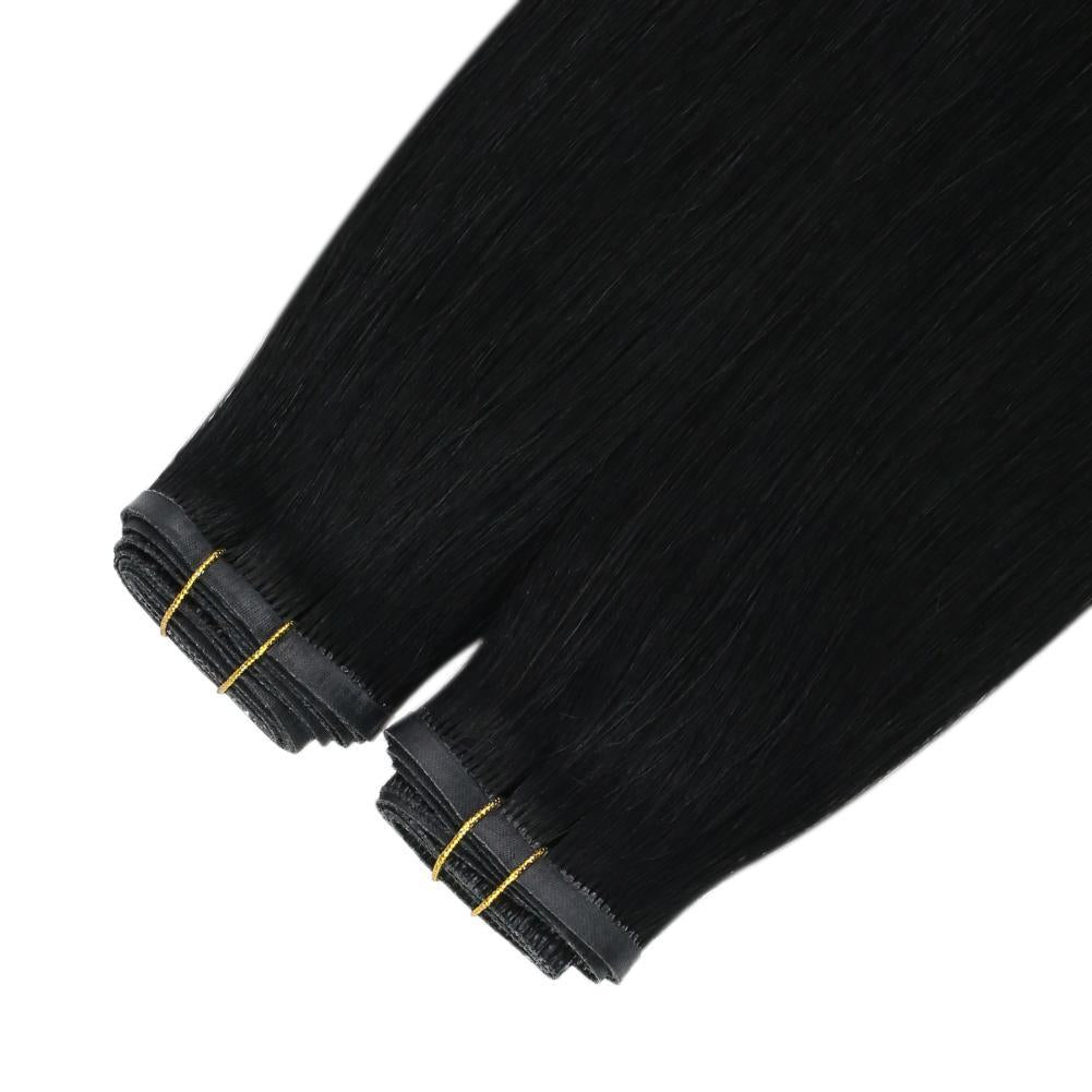 Fshine Virgin Flat Silk Weft Invisible 100% Human Hair Weft Bundles #1