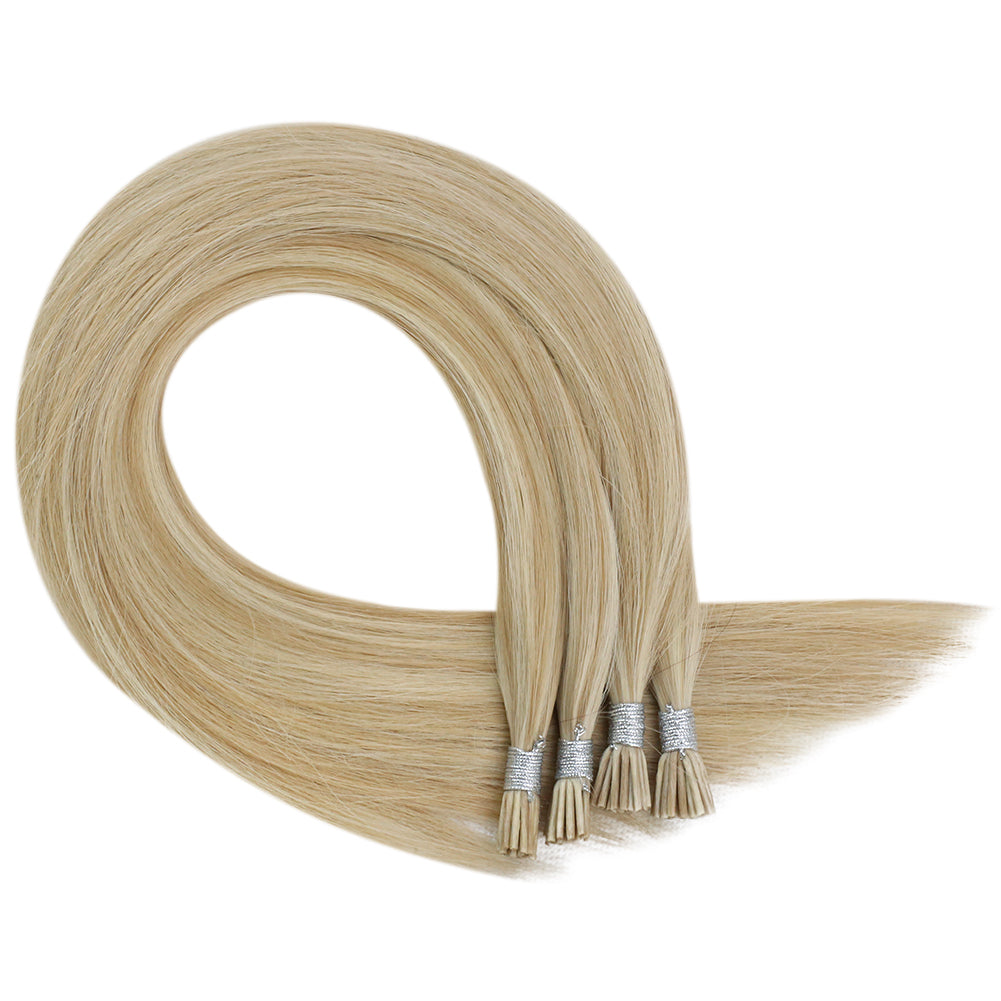 I Tip Hair Extensions Remy Pastel Highlight Blonde Hair Extensions (#16P24)