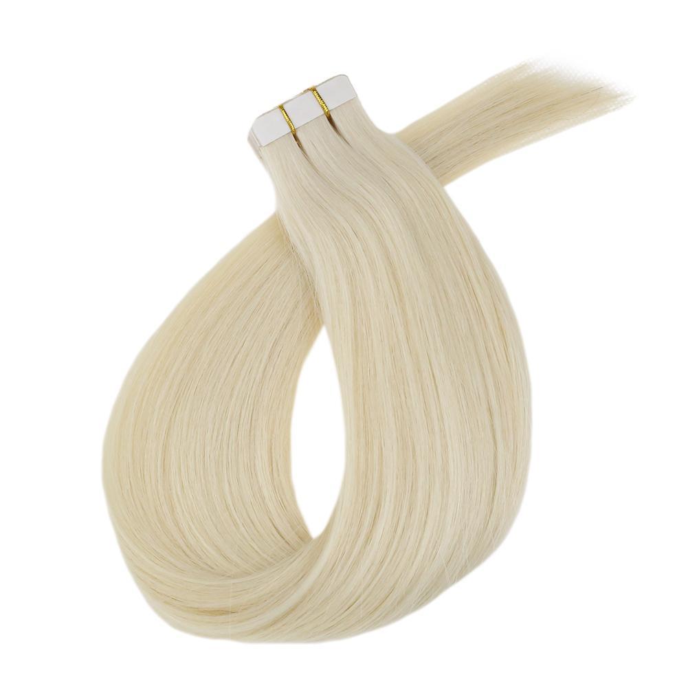 Fshine Virgin Hair Tape in Extensions Human Hair Platinum Blonde #60