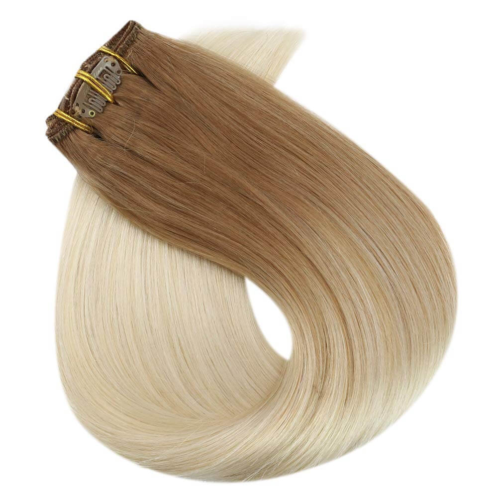 Up To 73% Off Clip in Extensions 100% Remy Human Hair Balayage Color (14/60)