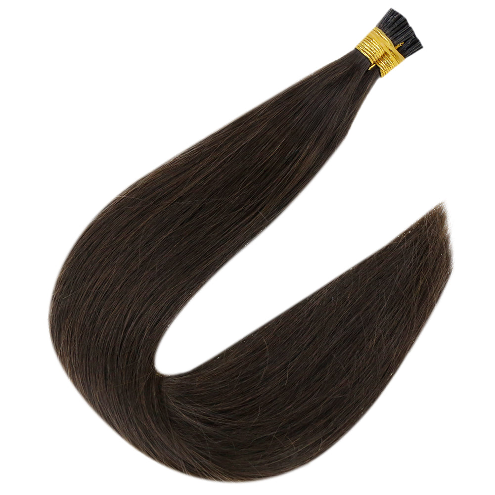 I Tip Real Human Hair Extensions Darkest Brown (#2)