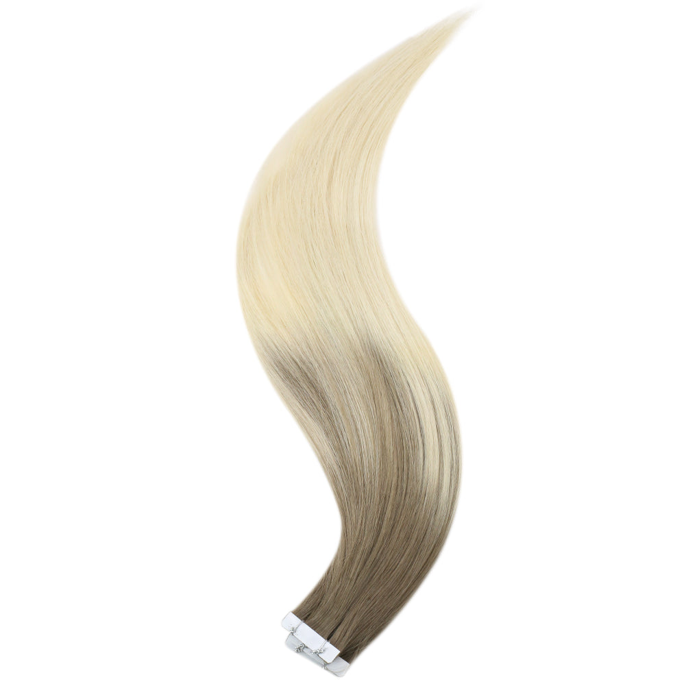 Fshine Seamless Injection Tape in Hair Extensions 100% Brazilian Virgin Hair Blonde Color(#8/60)