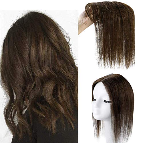 Toppers Hand-made Hairpiece For Women Color Medium Brown 6.5*2.25