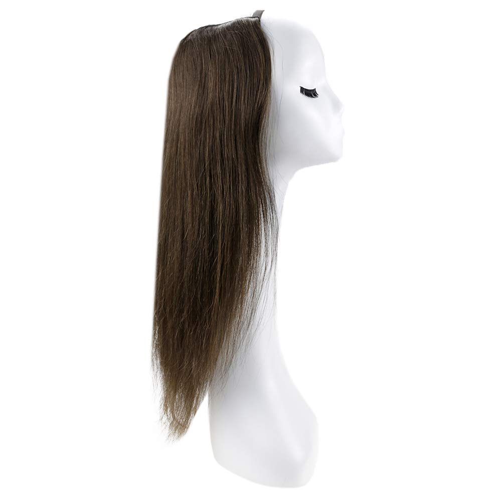 U Part Wig Real Hair Clip In Full Head One Piece Straight Extensions Remy One Piece Hair Extensions Color #2 Darkest Brown