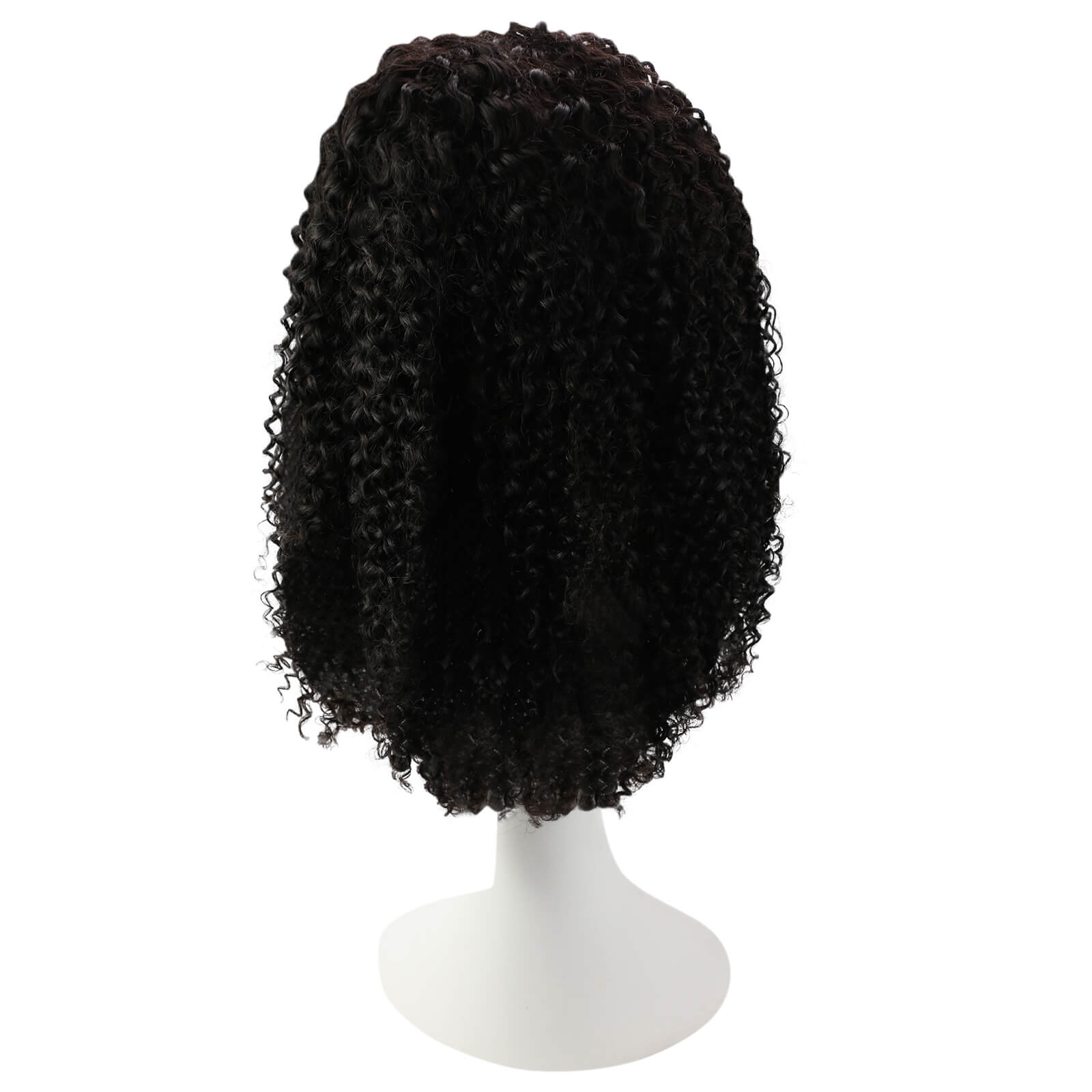 Fshine Kinky Curly Headband Wigs for Women #1B