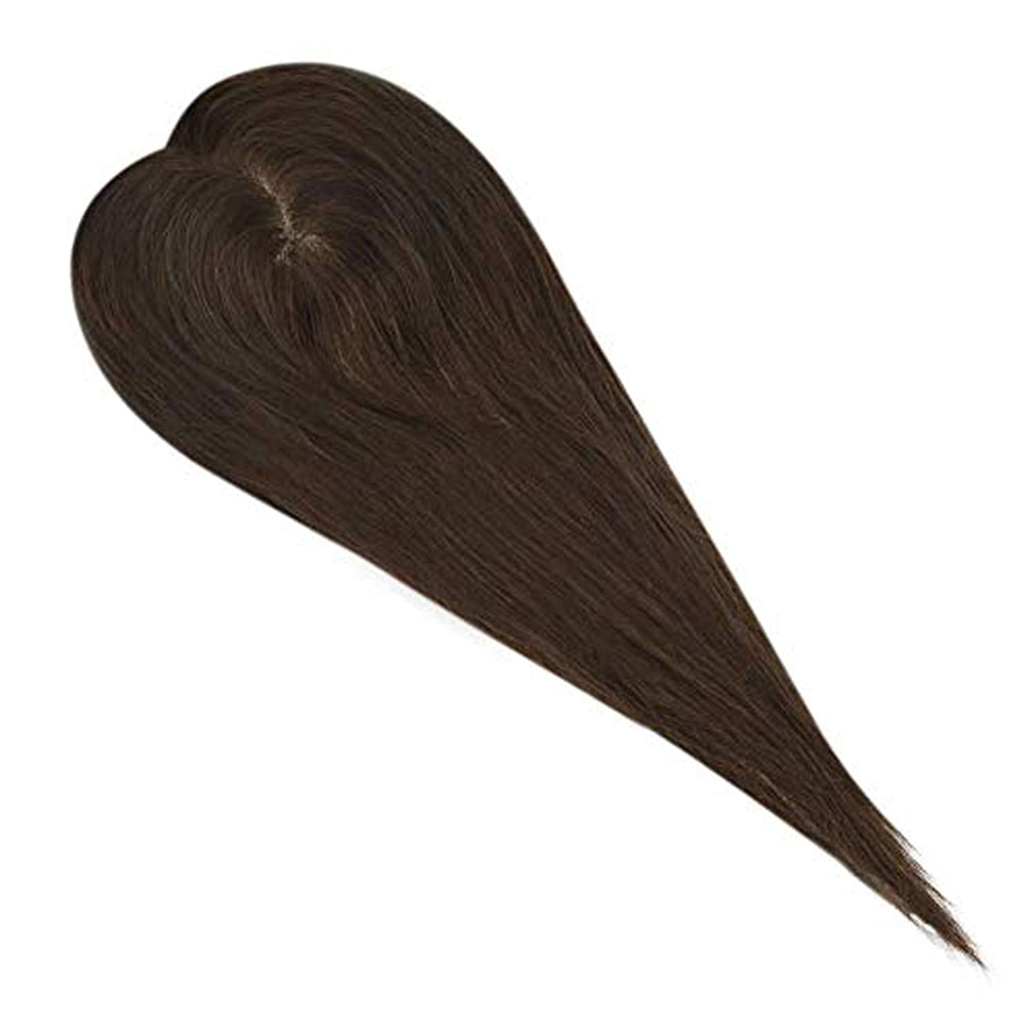 Toppers Hand-made Hairpiece For Women Color Medium Brown 6.5*2.25