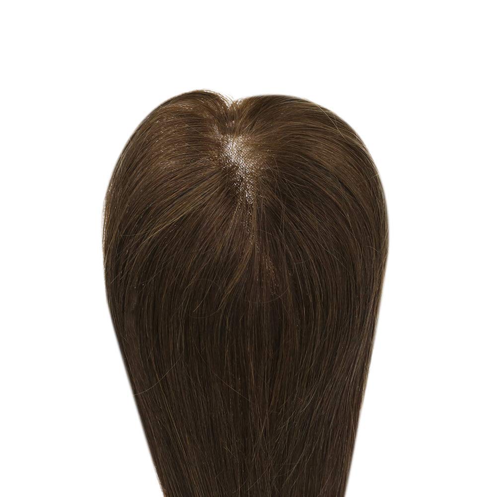 Toppers Hand-made Hairpiece For Women Color Medium Brown 6.5*2.25