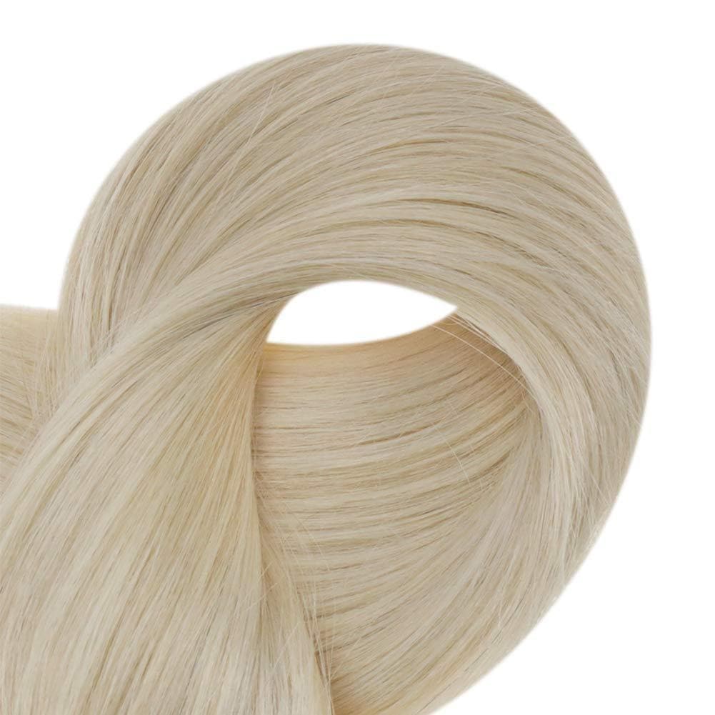 Fshine Halo Hair Extensions 100% Human Hair Invisible Ice Blonde #1000