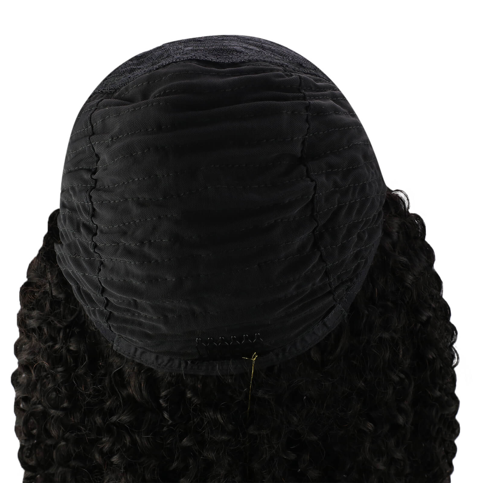 Fshine Kinky Curly Headband Wigs for Women #1B