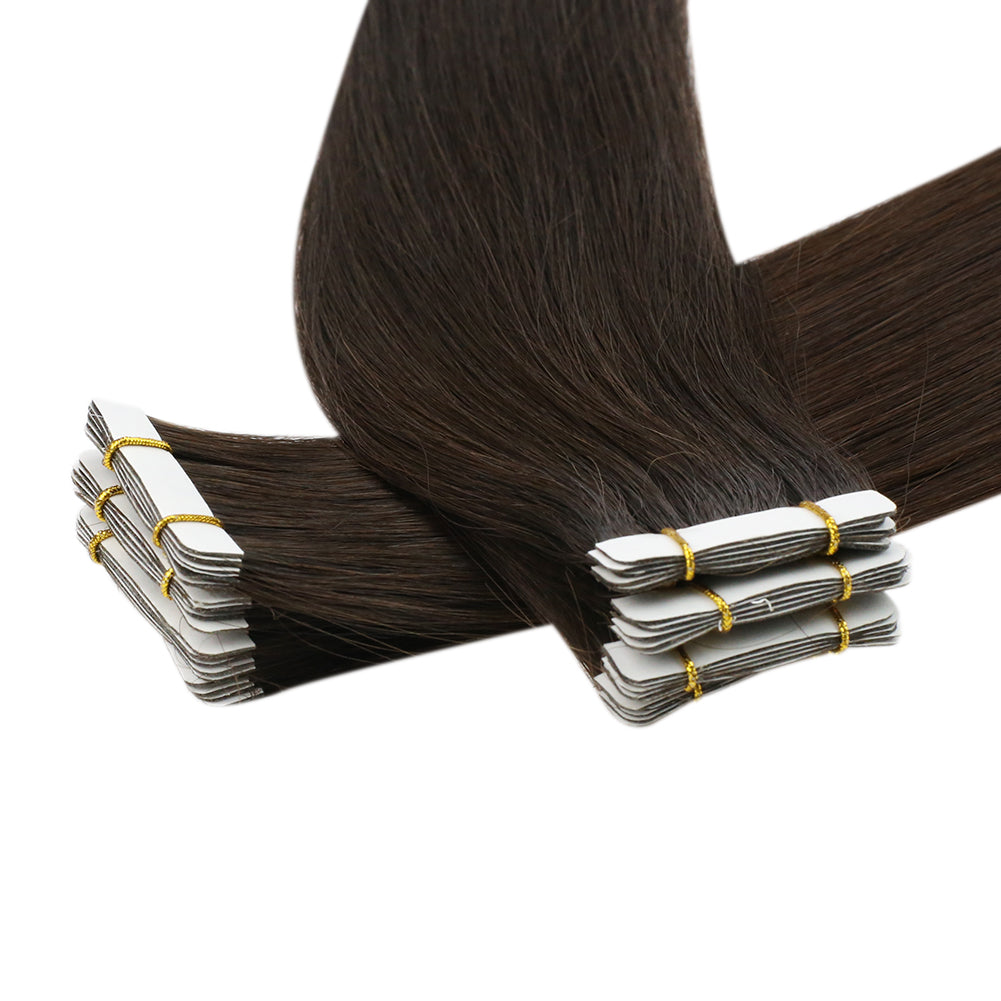 Seamless Injection Tape in Hair Extensions 100% Virgin Real Hair Brown Color(#4)