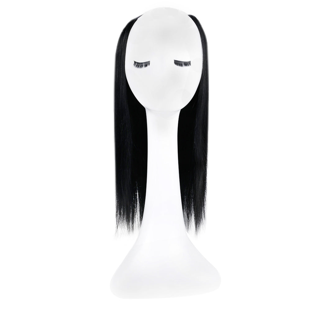 U Part Wig Real Hair Clip In Full Head One Piece Straight Extensions Color #1 Jet Black