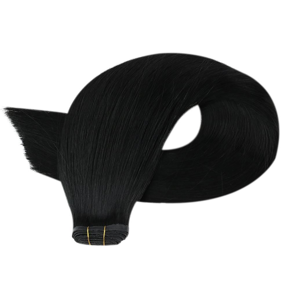 Fshine Virgin Flat Silk Weft Invisible 100% Human Hair Weft Bundles #1