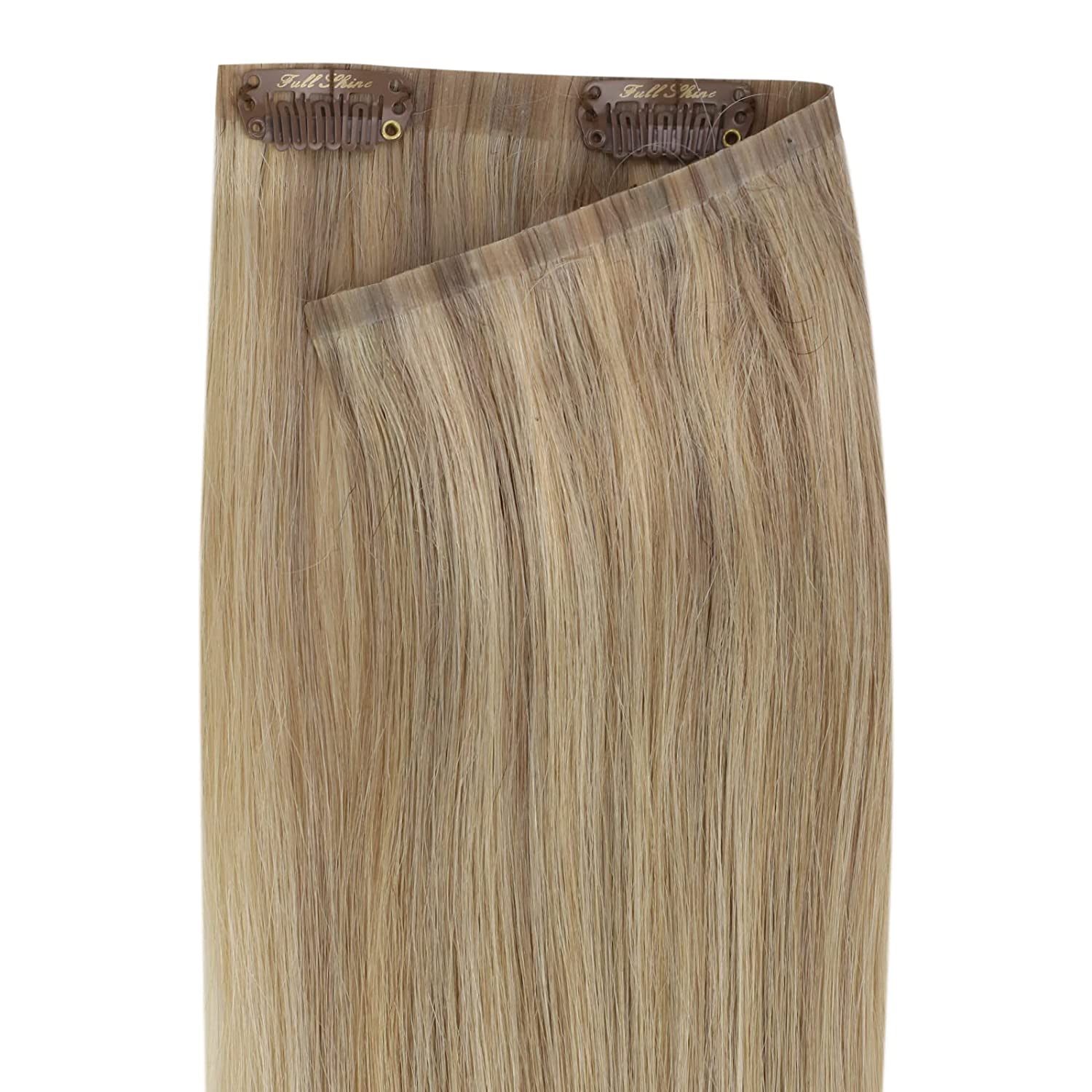 Fshine Pu Seamless Clip in Extensions 100% Human Hair Balayage #16P22