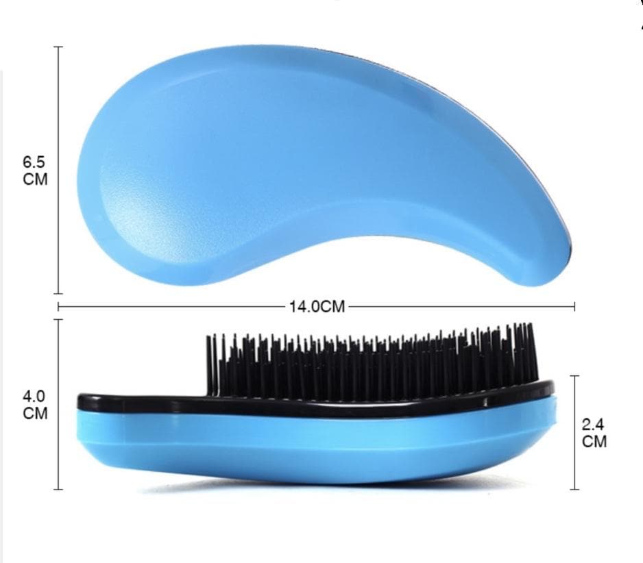 Detangling Brush Compact Styler Professional Comb Color Stripe Black & White No Tangle Brush and No Pain Brush