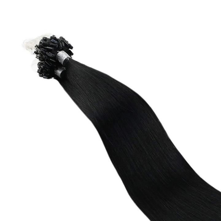 Micro Loop Hair Extensions for Sale Jet Black Color Remy Human Hair #1