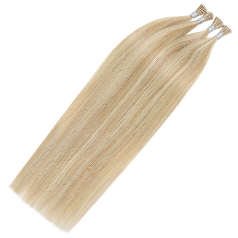 Fshine Virgin I Tip Real Human Hair 20g Hair Extensions Highlight Color (#16P/24)