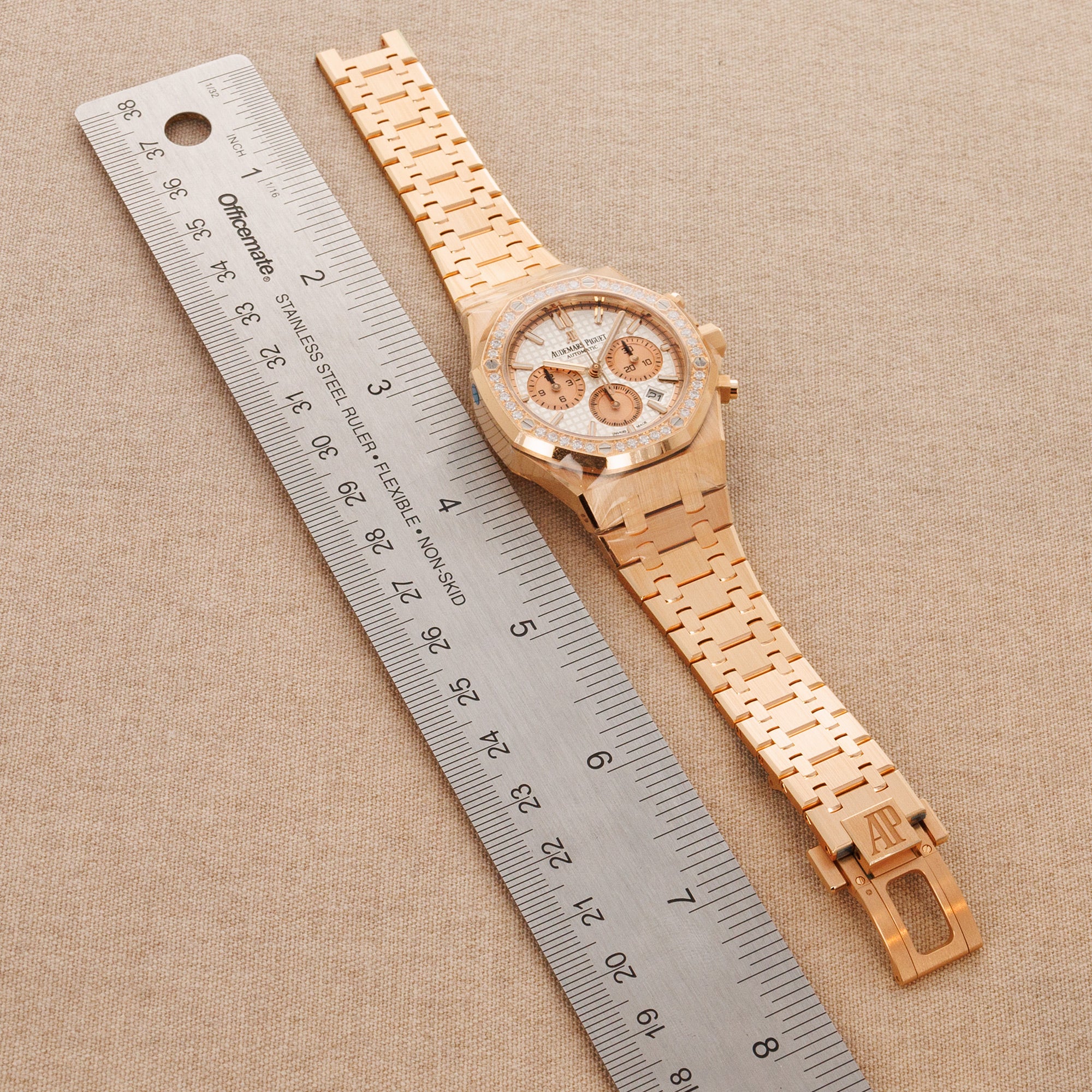 Audemars Piguet Rose Gold Royal Oak Chrono Diamond Watch Ref. 26315