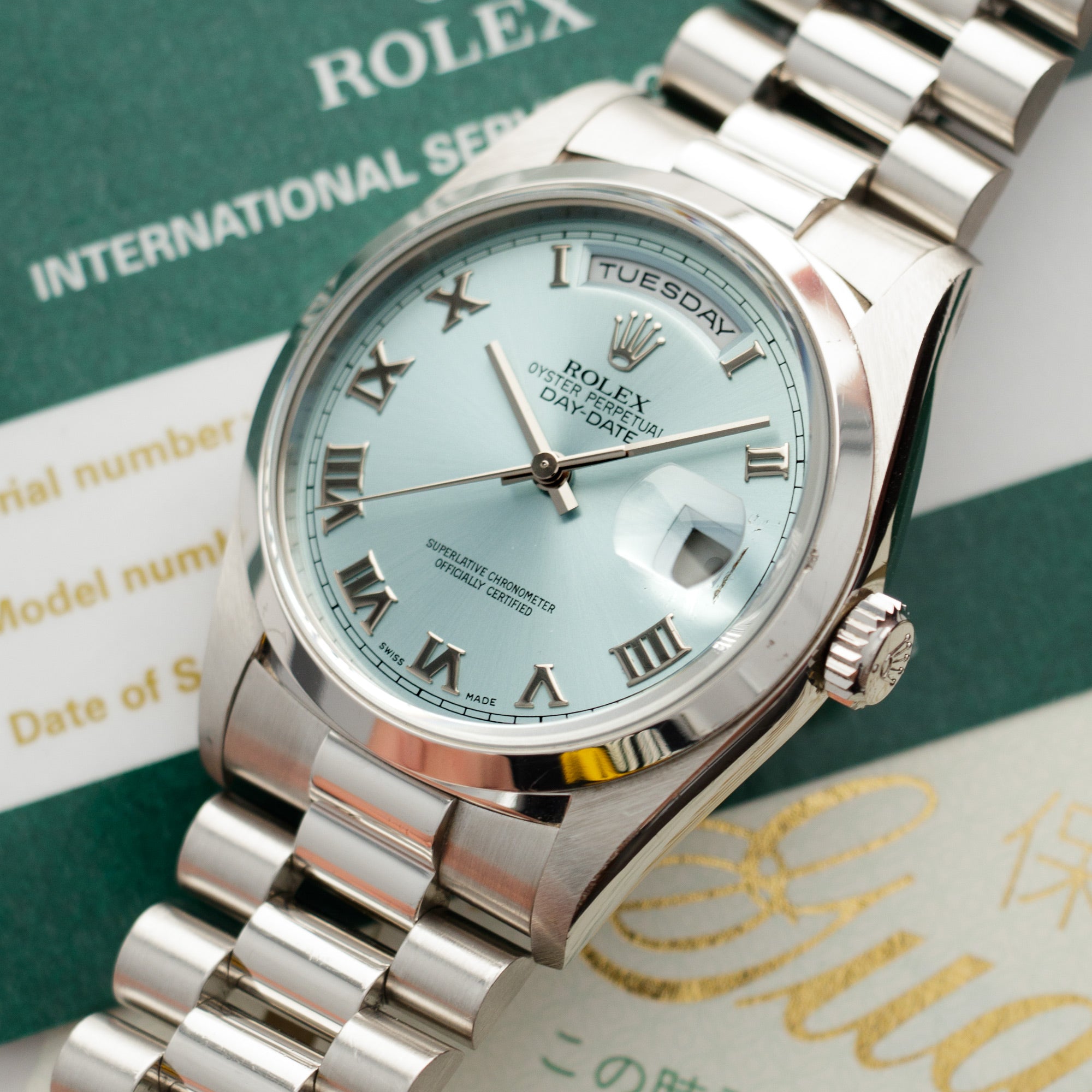 Rolex Platinum Ice Blue Day-Date Ref. 18206