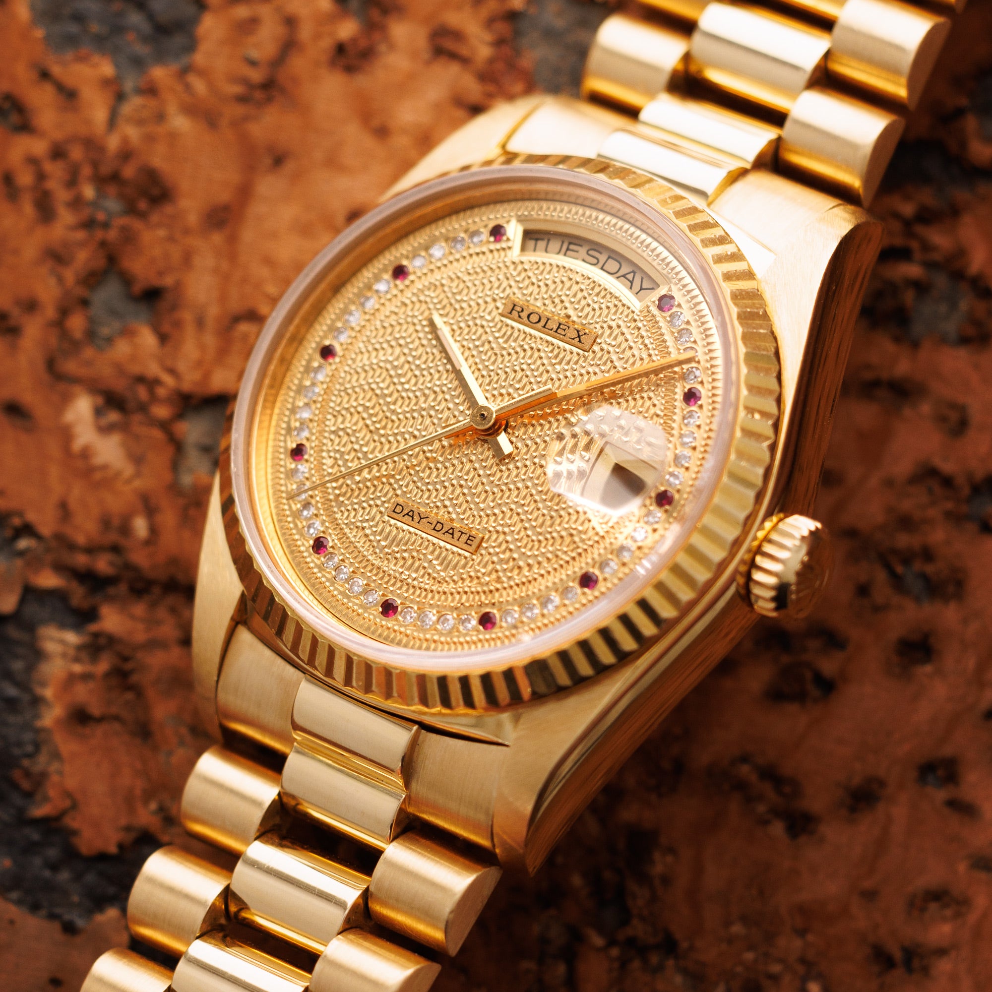 Rolex Yellow Gold Day-Date Ref. 18038 with Missoni Ruby Dial