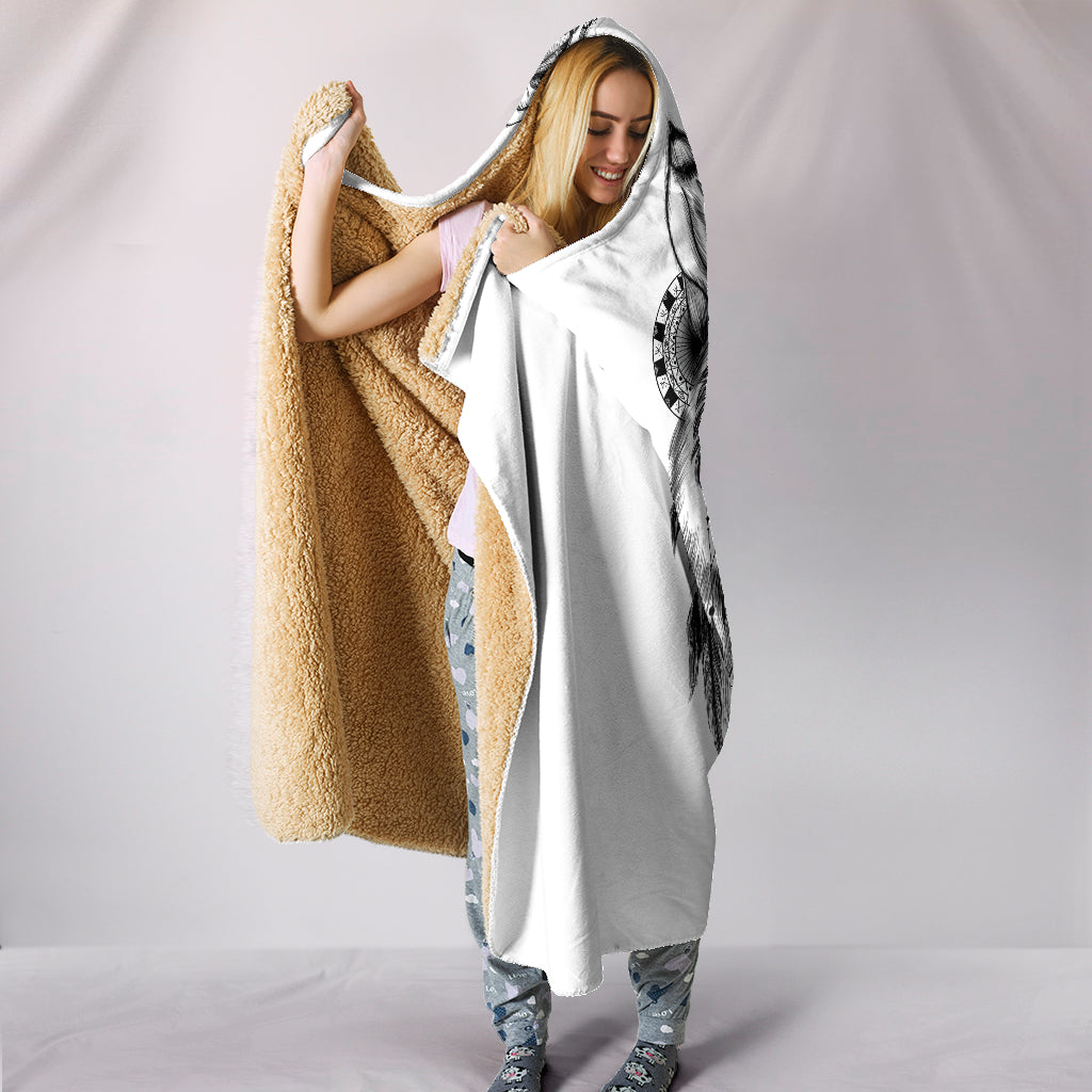 Bohemian Wolf Hooded Blanket