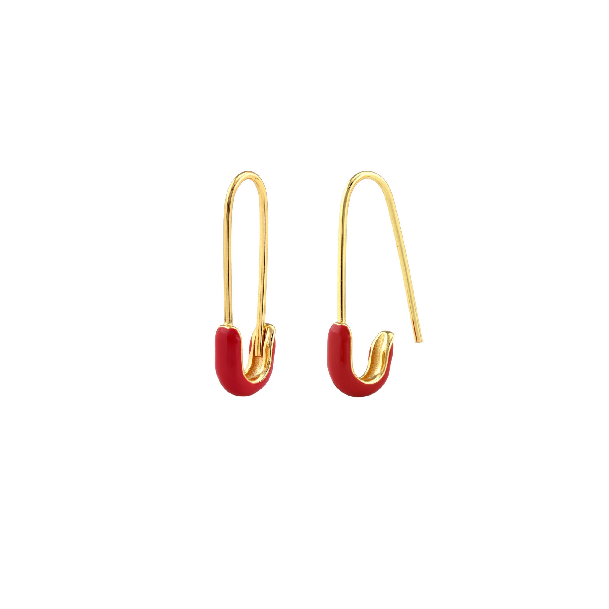 Safety Pin Enamel Earrings