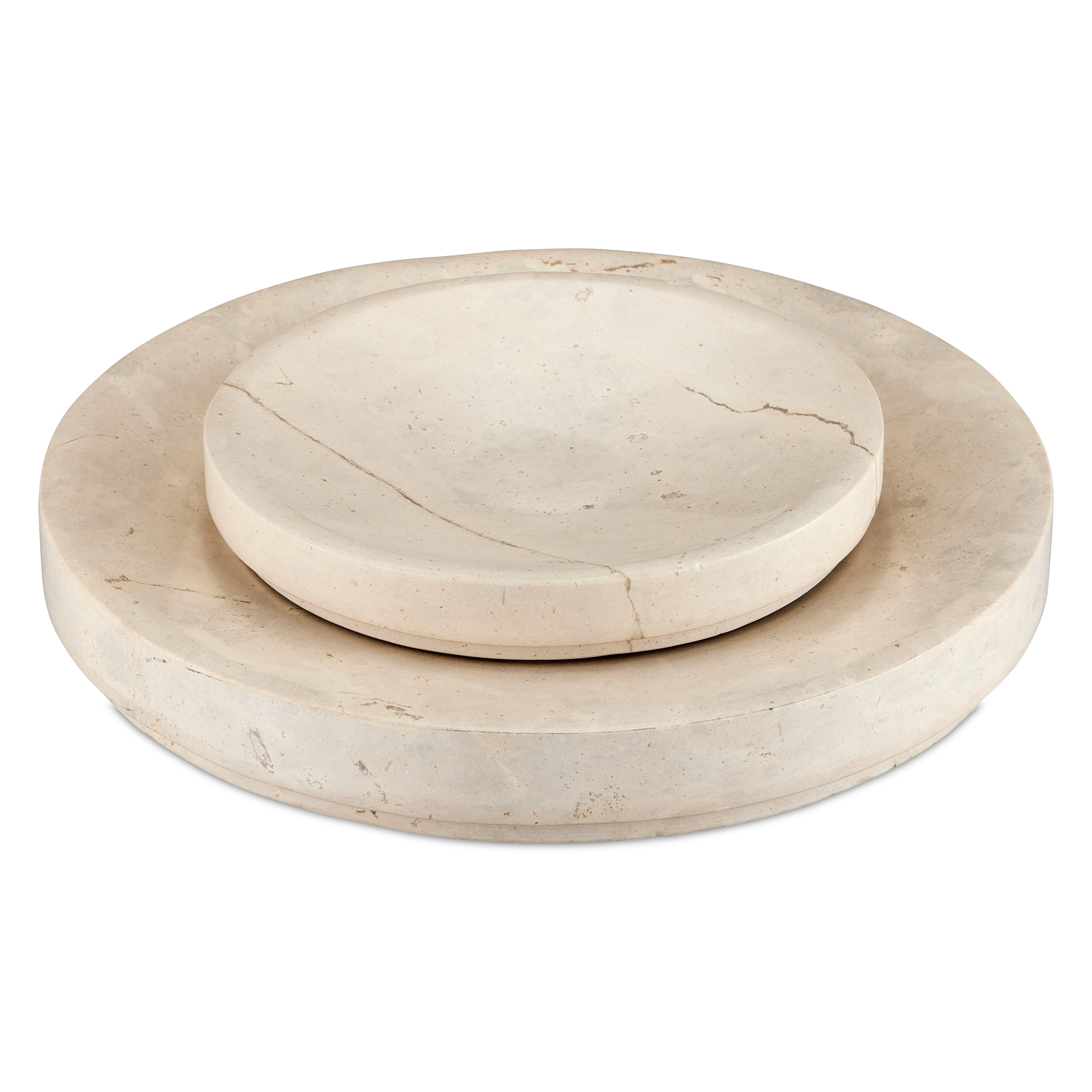 Currey & Company Grecco Marble Low Bowl Set Of 2