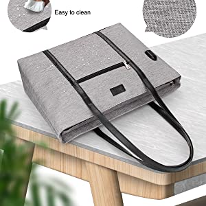 Lunch Bags for Women Tote Bag with USB Charging Port (Large Gray