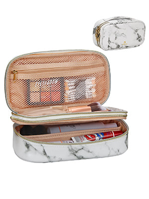 Marble White Small Travel Bag Cosmetic Bag – Relavel
