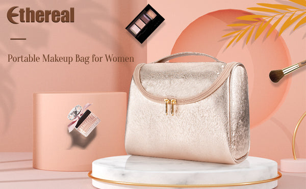 Relavel Rose Gold Small Travel Makeup Bag
