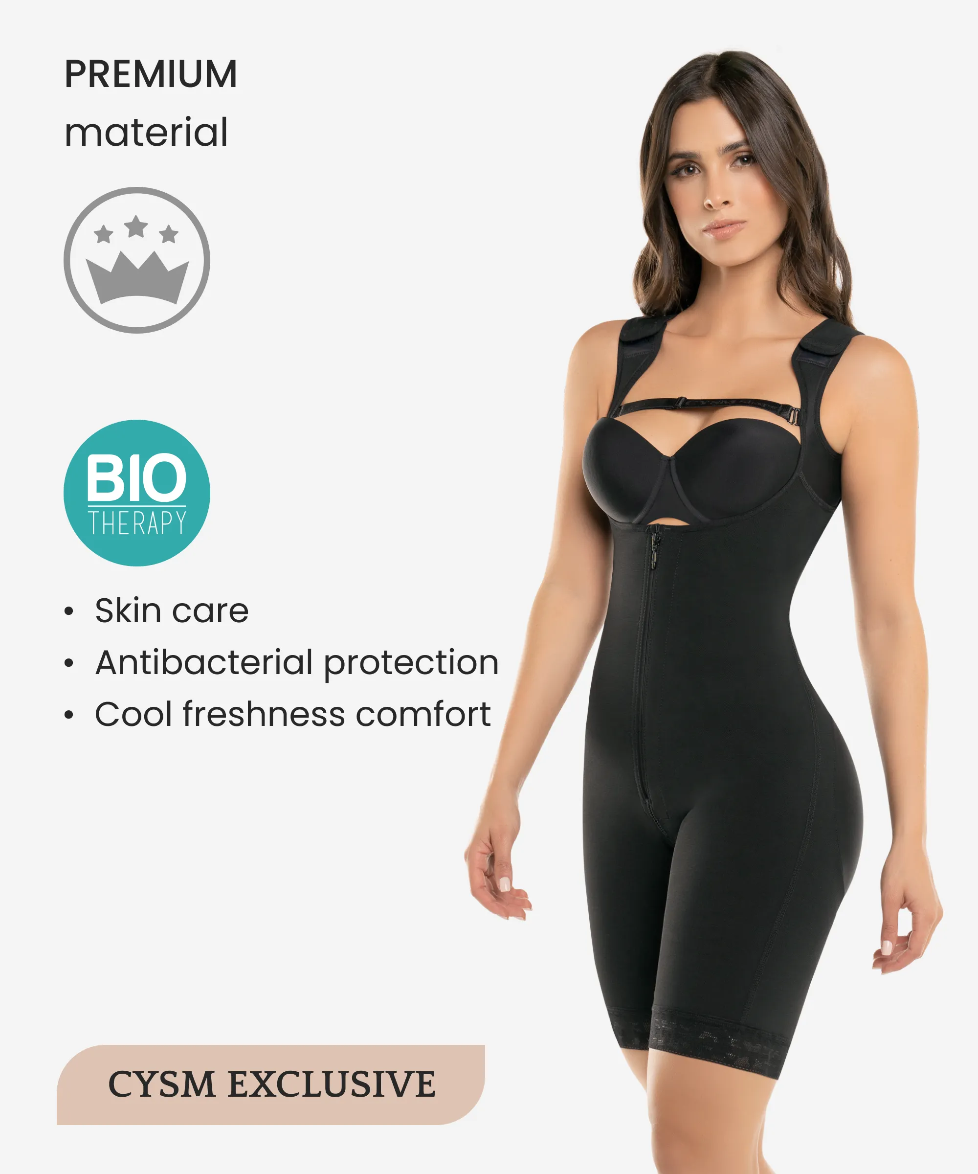 High compression bodysuit with zip crotch - Style 462