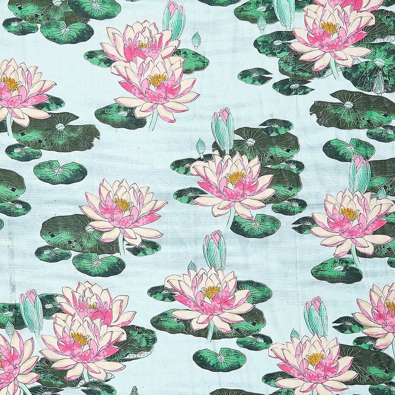 Robe- Water Lily Print Mint Robe Gown