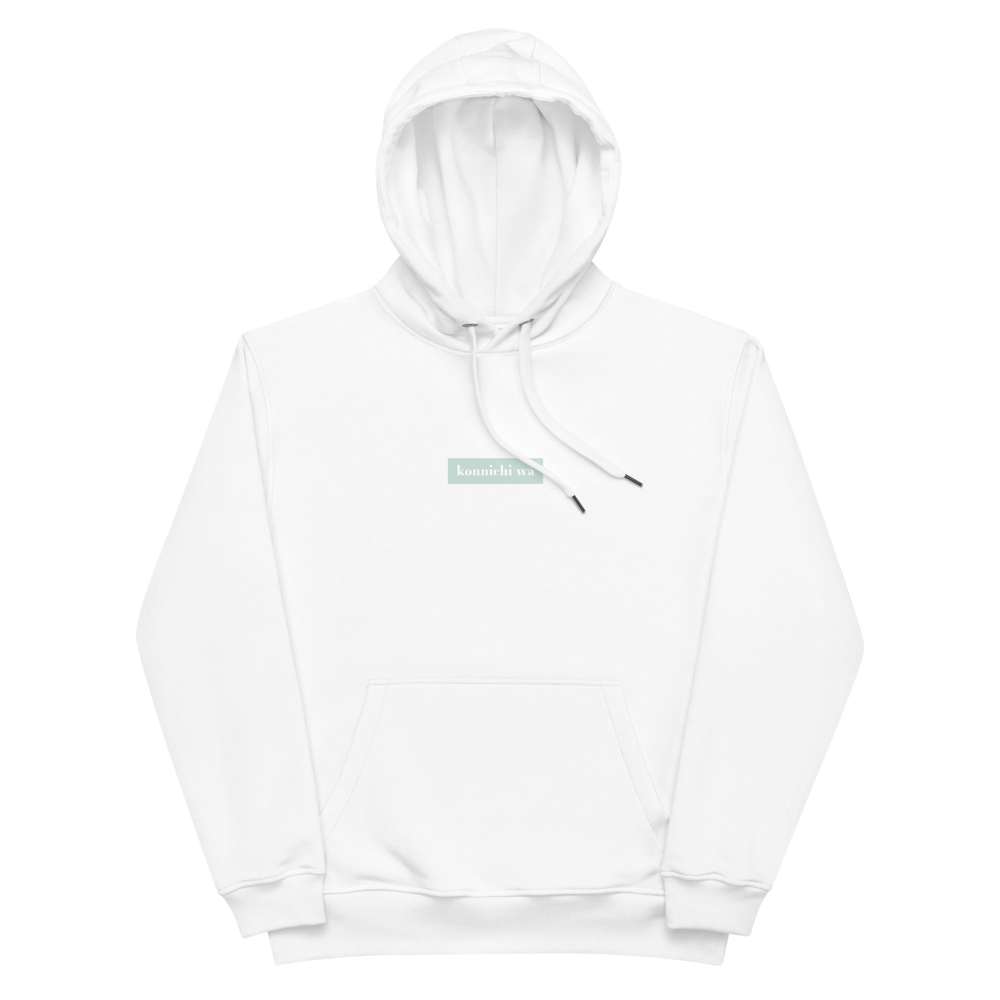 Light Teal Block Logo Organic Cotton Hoodie