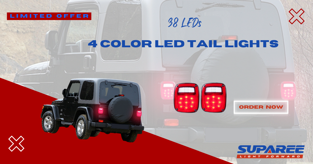 Jeep Bright LED Tail Lights, Halogen replacements