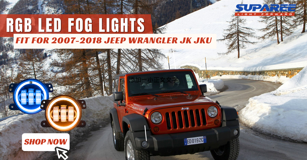 Jeep Wrangler Fog Lights With Rgb Halo For 2007-2018 JK JKU